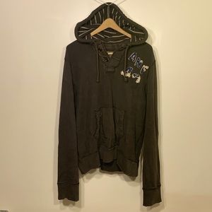 Abercrombie & Fitch dark brown mens pullover hoodie